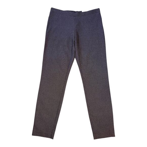 NEW Ellen Tracy Women's Slim Fit Ankle Pants Black Size Large Textured‎ Grid - Picture 1 of 7